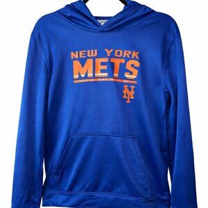New York Mets Youth XL 18/20 Blue Pullover Hoodie MLB Genuine Merchandise